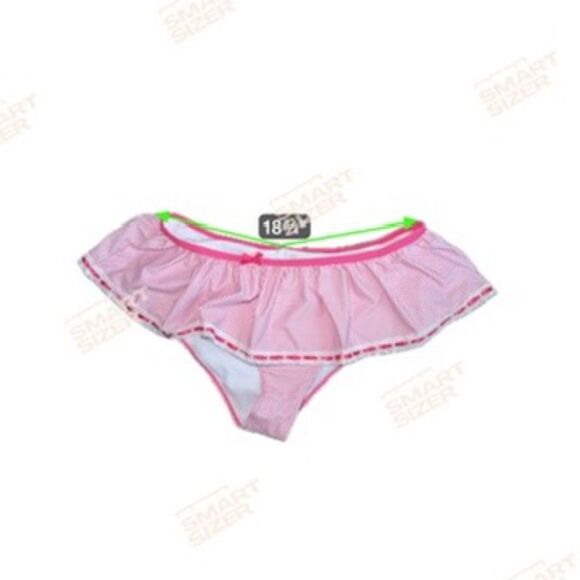 Size 4XL Retro Style Pink Polka Dot Ruffle Bikini Swimsuit - Picture 4 of 6
